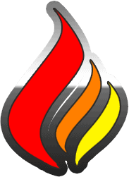 Red, orange and yellow fire icon