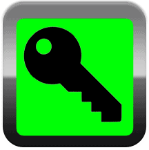 Green and black key icon