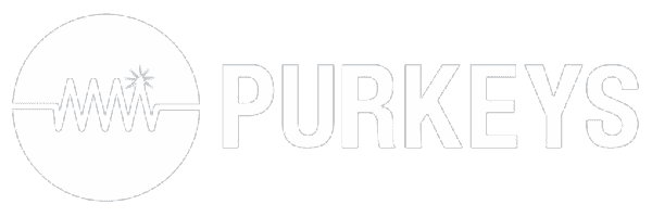 Purkeys white and transparent logo
